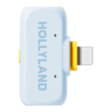 Hollyland LARK A1 Combo (Sky Blue, USB-C + Lightning) - zestaw, bezprzewodowy system audio, 2x mikrofon krawatowy, etui ładujące, niebieski - odbiornik